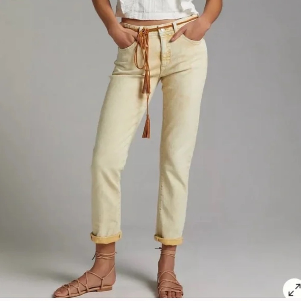 Anthropologie Jeans Anthropologie Pilcro Slim Boyfriend Jeans in Faded Yellow